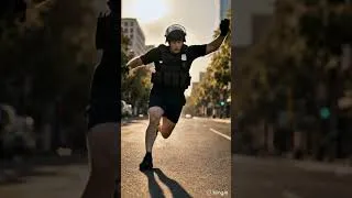 Miniature : 🚨 Policier en pleine course… puis la chute 😱 #Shorts #ia #police #humour #funny