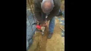 Miniature : Tranchées d'évacuation, essai perforateur Technic par mon voisin Jean-Paul