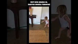Miniature : Girl learns how to remove snake from home #snake #removal #cute #funny #howto #goodparenting