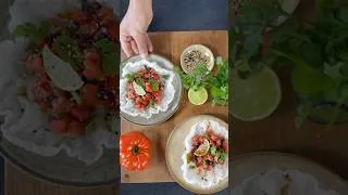 Miniature : Feuille de riz croustillante et tartare de tomate