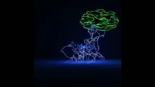 Miniature : Nuit d'orage pour mon logo (Blender & geometry nodes)