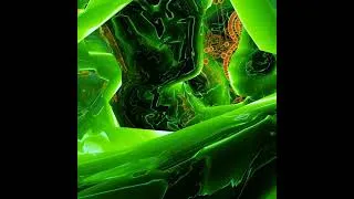 Miniature : Mysterious green form with Blender and geometry nodes