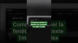 Miniature : Comment activer la fenêtre de contexte 1m dans Codex 5.4 #claudeai #automatisation