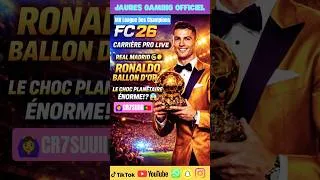 Miniature : ⚽ FC 26 Carrière Pro LIVE 🔴 REAL MADRID ⚪🟡 Ronaldo Ballon d’Or 🏆 | LE CHOC PLANÉTAIRE ÉNORME !? 🌍😱🏆