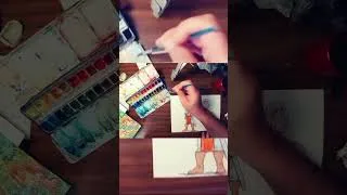 Miniature : Watercolor process #dessin #drawing #illustration #traditionalart #timelapse #watercolor