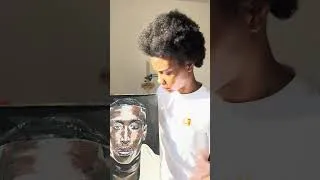 Miniature : Je peins des portraits à la peinture acrylique et à l’huile, suis moi ! #gwadeart #acrylicpainting