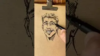 Miniature : Portrait d’imagination au brush pen nº 2 #dessin #dessiner #illustration #dessinportrait #croquis