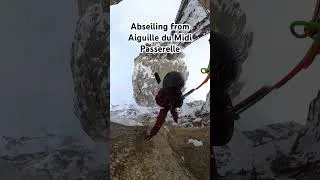 Miniature : Abseiling from Aiguille du Midi passerelle 💁🏼‍♀️ #chamonix #freeride #ride #ski #skiing
