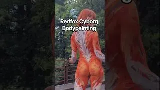 Miniature : Bodypainting Cyber Redfox transformation performance artist in France. #bodypainting #cyborg