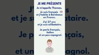 Miniature : Je me présente - Thomas -  Niveau A1 de FLE #français #apprendre