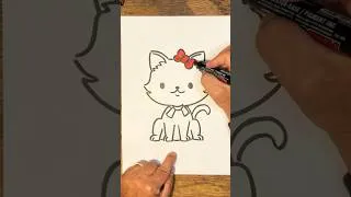 Miniature : Comment dessiner un chaton 🐱🐱🐱 #dessinfacile #bébé #école