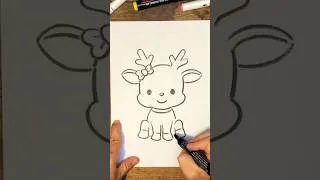 Miniature : Comment dessiner un cerf 🦌🦌🦌 #comptines #dessinfacile #école