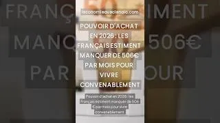 Miniature : Pouvoir d'achat en 2026 : les Français estiment manquer de 506€ par mois pour vivre convenablement
