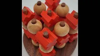 Miniature : Jeu de Tic Tac Toe 3D Couleur - Morpion en 3 dimensions - Format XL - Bois Massif d'hévéa et Acacia.