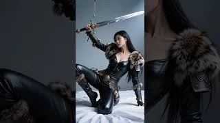 Miniature : Viking Woman Sword Skills GO CRAZY #viking #cosplay #shorts