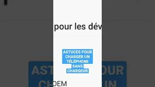 Miniature : ASTUCES POUR CHARGER UN TÉLÉPHONE SANS CHARGEUR