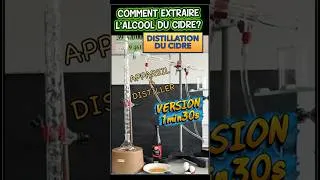 Miniature : Distillation du cidre. Version 1min30s. Extraction de l'alcool. Expérience.Explications. Cours.