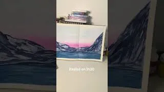 Miniature : Montagne à la gouache #art #painting #asmr #watercolor #gouache #gouachepaint #art #artist #like
