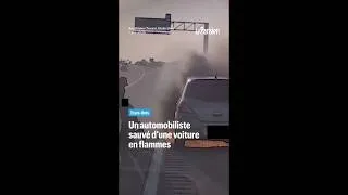 Miniature : Etats-Unis : un automobiliste sauvé d'une voiture  en flammes
