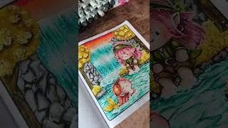 Miniature : Voici un petit colo réalisé dans ce superbe livre Oda Agda coloring book 🧡.