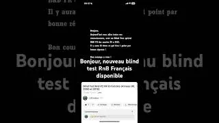 Miniature : Nouveau Blind test disponible RnB Français des années 90 à 2000. N’hésite pas t’abonner.