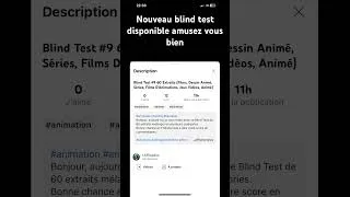 Miniature : Nouveau blind test à 6 thèmes disponible Abonnez vous et liker la vidéo.