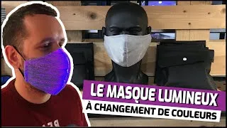 Miniature : Masque lumineux LED RGB à changement de couleur fabriqué en fibre optique.