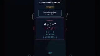 Miniature : La Question qui Pique #3 — Pourquoi on ne divise pas par zéro ?
