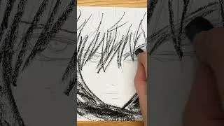 Miniature : Quick Black and White Pastel Sketch of Satoru Gojo from Jujutsu Kaisen