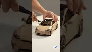 Miniature : Tesla Model S Plaid Miniature Build 🚗🔥 | Laser Cutting & Satisfying ASMR #ai #asmr #cutting #shorts
