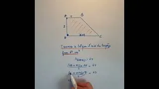 Miniature : CRPE Maths – Aire d’un trapèze rectangle : résoudre une équation pour trouver x
