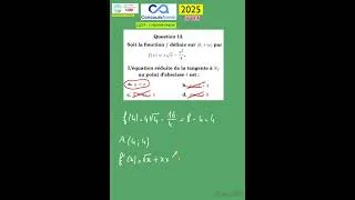 Miniature : Concours Avenir  2025 - 2026  - sujet   mai 2025 -  question  13 / 60 sur les  équations