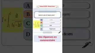 Miniature : Concours FASTEF Niveau Licence Intégrale #maths #fonction #education #mathematica, #integrale,
