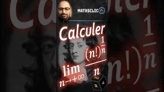 Miniature : 🦸‍♂️🔴STIRLING DÉVOILE lim (n!)^{1/n}/n = 1/e 🤔 #Stirling #factorielle #limite #analyse #maths