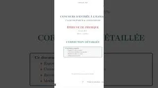 Miniature : Annale corrigé:  EAMAC physique cycle ingénieur 2011-2025 #mathématiques #books #eamac #fonction