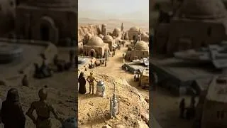 Miniature : scène emblématique de l'arrivée à Mos Eisley du style Star Wars Episode 4 #film #histoire