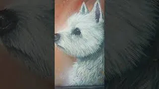 Miniature : Portrait de chien à la peinture 🫟 #art #animalart #painting #artiste #artist #acrylicpainting #chien