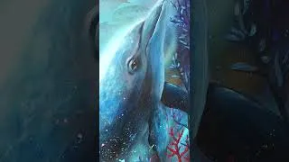 Miniature : Peinture acrylique de dauphins 🐬 #peinture #dauphin #dolphin #painting #art #artiste #mer #ocean