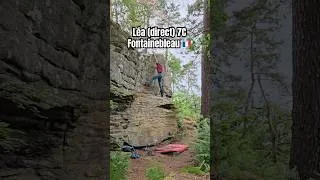 Miniature : Léa (direct) 7C Fontainebleau restant du long rocher escalade bouldering