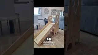 Miniature : Tour d'observation Montessori 5 en 1 (Toboggan, tableau, chaise haute et bureau) Artisan de France