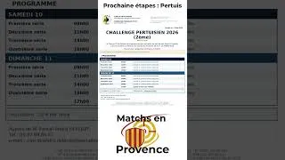 Miniature : Matchs en Provence : Prochaine étapes  Pertuis