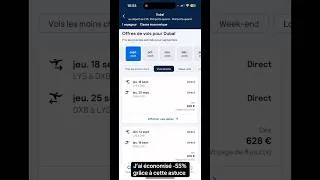 Miniature : Comment économiser -55% sur ton billet d’avion ! 💸✈️ #astuce #voyage #economy