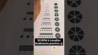Miniature : Drum fills rudiments practice 30 BPM🔥🤯#shorts