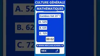 Miniature : ⚡ Teste ton niveau en maths #Maths #CalculMental #quiz  #nexclass