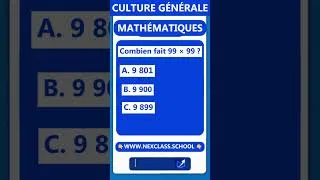Miniature : Es-tu capable de trouver le résultat de 99 × 99 en seulement 3 secondes #shorts #maths