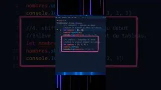 Miniature : la méthode shift() et unshift en javascript #javascript #shift #code #apprendrejavascript #débutant