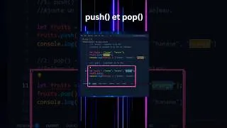 Miniature : push() & pop() en javascript #javascript #coding #programming #learnjavascript #apprendrejavascript