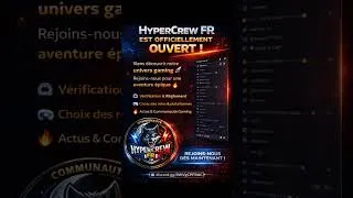 Miniature : HyperCrew FR OUVRE SES PORTES !  #discordgaming #gamingfr #teamgaming #youtubeshortsvideo #joinus