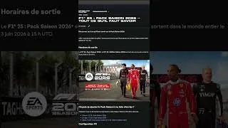 Miniature : F1 2026 : PRIX, HEURE DE SORTIE #formula1 #f126 #dlc #f125 #electronicarts #codemasters