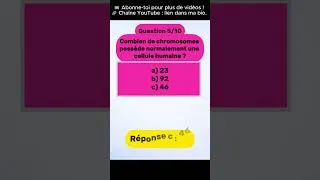 Miniature : Quiz Biologie #1 🧪 | Niveau Facile – 10 Questions | Peux-tu faire 10/10 ?